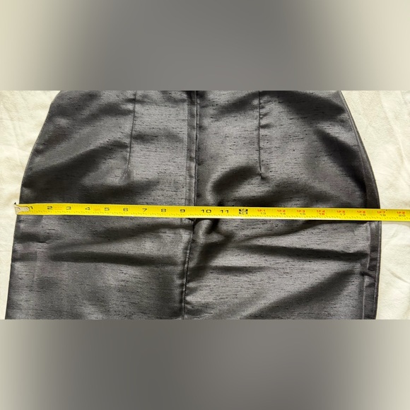 Elegant Tuxedo Black Dupioni Silk Pencil Skirt - Picture 6 of 8